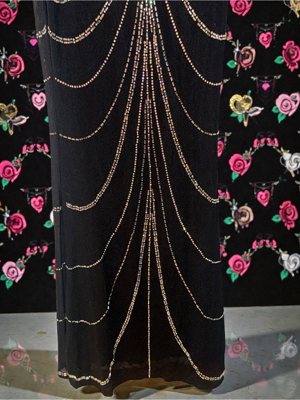 Windsor Black Rhinestone Embellished Formal Gown Size Large - Picture 5 of 17